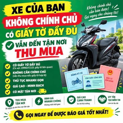 Xe c&oacute; giấy tờ đầy đủ m&agrave; kh&ocirc;ng ch&iacute;nh chủ c&oacute; b&aacute;n được kh&ocirc;ng?